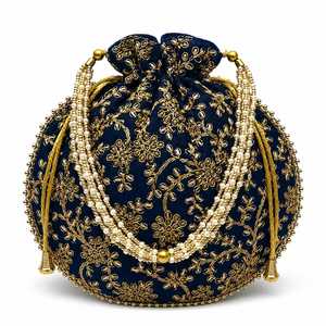 Sac à main Potli perlé de qualité supérieure et abordable avec broderie artistique pour femmes, idéal pour les tenues traditionnelles et les cérémonies de mariage - Product Image 1