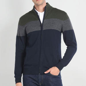 Suéter de lana mezclada personalizado al por mayor para hombre, cuello alto, oversize, cálido para otoño, tejido de punto 12GG, de alta calidad, con cremallera frontal, liso, OEM - Product Image 5