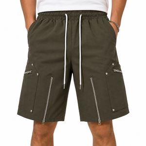 Men's Tactical <b>Cargo</b> Shorts Multi-Pocket Zipper Techwear Streetwear Elastic Waist Drawstring Summer Casual Outdoor Work Shorts - Product Image 1
