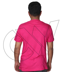 เสื้อยืดคอกลมแขนสั้นลายดอกไม้สีชมพูสำหรับผู้ชายคุณภาพสูงขายส่ง ทรงปกติ ผ้าฝ้ายออร์แกนิค 100% ถักทอ - Product Image 4