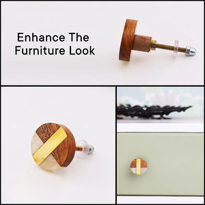 Multicolor Decorative Wooden Cabinet Knobs Boho Drawer <b>Pulls</b> Unique Dresser Knobs Wood Kitchen <b>Handles</b> Modern <b>Door</b> Hardware - Product Image 4