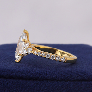 Anillo de Compromiso de Lujo con Diamante Cultivado en Laboratorio de Corte Marquesa de 2.50 Quilates, Certificado IGI, Doble Garra, Chapado en Oro Rosa, Oro Sólido de 10K - Product Image 3