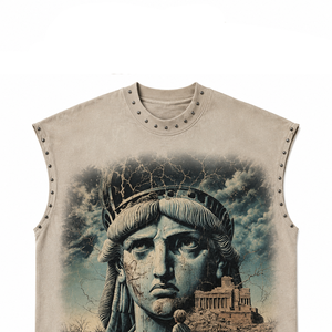 Camiseta sin mangas Glory Custom con estampado de diamantes de imitación, 100% algodón, tela suave ecológica, para uso unisex. - Product Image 3