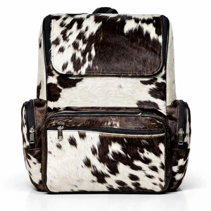 Mochilas escolares de cuero vacuno con pelo, hechas a mano, al por mayor, proveedor OEM, personalización de marca, exportación de bolsos para estudiantes a precio asequible - Product Image 2
