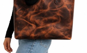 Bolso Tote de Moda para Mujer, Hecho a Mano, de Cuero Genuino, con Dos Correas, Cierre de Cremallera, para Compras, Diseño Personalizado - Product Image 6