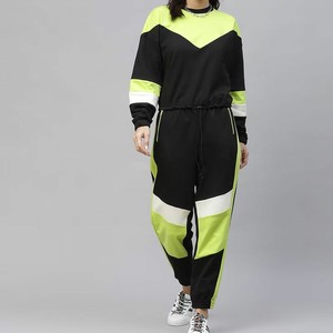 women's slim fit hooded tracksuit set two piece cotton fleece eco friendly jogging training wear breathable sportswear OEM ODM - Product Image 1