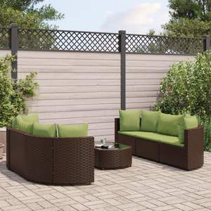 Ensemble de 6 canapés de jardin bruns élégants pour l'extérieur - Product Image 1