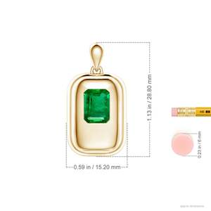 Colgante de Joyería Fina Hecho a Mano con Piedra Preciosa Natural de Alta Calidad, Oro Puro de 14K/18K, Esmeralda con Corte Esmeralda, Colgante para Hombre con Cadena - Product Image 4