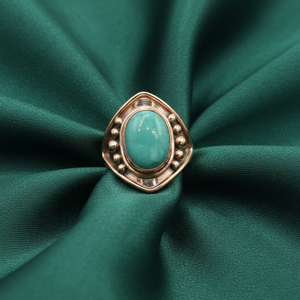 Vintage Amazonite Gemstone <b>Ring</b> 925 Sterling Silver Rose Gold Yellow Gold Plated Handmade <b>Statement</b> Boho Women Jewelry Unisex - Product Image 3