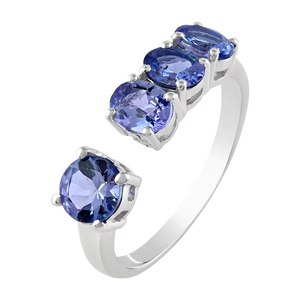 Anillo de Tanzanita en Plata de Ley 92.5 KLSR-11513 - Product Image 1