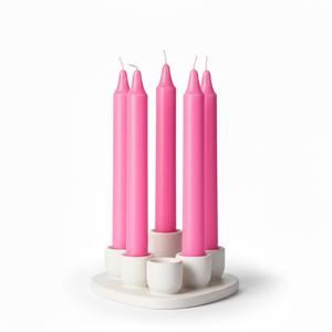 Velas de Parafina Rectas Rosadas de 4 Pulgadas Hechas a Mano para Iglesias, Templos, Bodas, Decoración del Hogar, Navidad - Product Image 1