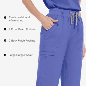 Conjunto de Uniforme de Enfermería con Logotipo Personalizado, Blusa con Cuello en V, Pantalones con Cintura Elástica, Múltiples Colores, Fabricante Mayorista OEM - Product Image 4