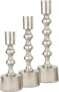 เชิงเทียนตกแต่งขายดีสำหรับตกแต่งบ้าน สีเงิน ผลิตจากอลูมิเนียมหล่อ ทำด้วยมือ ปรับแต่งได้ ชุด 2 ชิ้น - Product Image 6