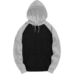Sudadera con Capucha Unisex Negra y Gris, Manga Larga, Informal, de Color Sólido, con Cordón Ajustable y Bolsillos Laterales, para Otoño - Product Image 1