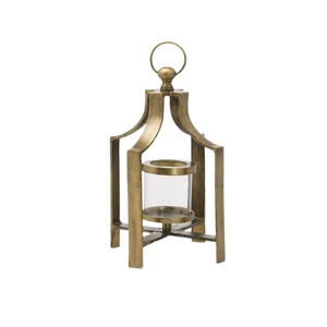 Portavelas Decorativo de Vidrio y Metal de Color Dorado, Diseño Antiguo, Tamaño Mediano, para Mesa de Boda, Portavelas de Alta Calidad - Product Image 1