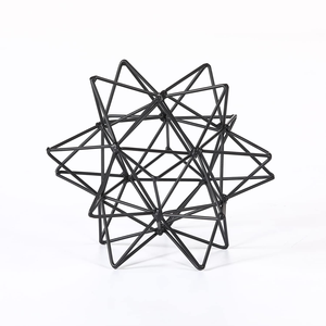 Escultura de Estrella Negra, Esfera Decorativa con Detalles Dorados, Adorno Artístico Moderno para Mesa, Sala de Estar, Oficina, Estante, Hogar - Product Image 2
