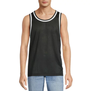 <b>Men's</b> Fishnet <b>Bodysuit</b> Hollow Out Mesh Tank Top O Neck Breathable Jumpsuit OEM Customized Logo Summer Gym Clothing - Product Image 5