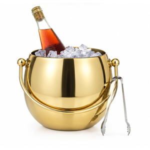 Gold Stainless Steel <b>Ice</b> Bucket Wholesale Metal Beverage Tub and Wine Champagne <b>Cooler</b> for Hotel Bar Party Supplies - Product Image 1