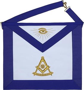 Delantal Past Master 100% Piel de Cordero Blanca, Delantal Past Master Bordado a Mano con Ojo Masónico y Símbolo 'G' Bordado a Mano - Product Image 4