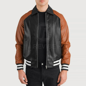 Blouson universitaire en cuir le plus vendu avec logo frontal, écologique, respirant, nouvelle collection hiver, faible MOQ - Product Image 2