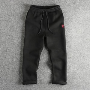 <b>Men</b> Heavyweight Plus Fleece High Waist Sweatpants 3D Embroidered Letter Painted Regular Fit Casual <b>Joggers</b> Pleated Front Oxford - Product Image 3