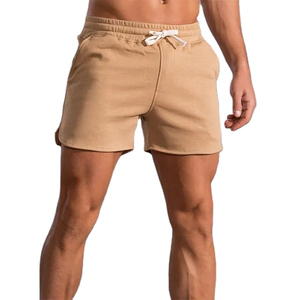 Shorts décontractés pour hommes, taille haute élastique, respirants, amples, courts, en tricot, 100% coton - Product Image 2