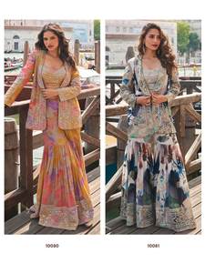 ผ้าไหมชินอนพรีเมียมแท้ พิมพ์ลายดอกไม้สวยงาม งานปักทั้งสองด้าน ชุดสัลวาร์ คามีซ 3 ชิ้น / ชุดสัลวาร์ คามีซสำหรับวันอีด - Product Image 5