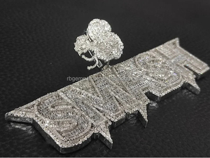 Colgante de Letra Totalmente Cubierto de Diamantes, Oro Rosa, Diamante Cultivado en Laboratorio, Joyería Hip Hop Personalizada, Chapado en Oro, Regalo de Cumpleaños para Mujer, Certificado GIA - Product Image 2