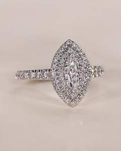 Anillo Halo de Moissanita con Corte Brillante, Color D, VVS, Plata de Ley 925, Engaste Pavé, Regalo para Mujer, Boda, Compromiso, Aniversario - Product Image 3