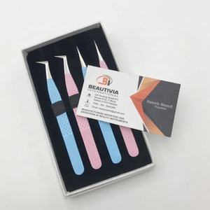 Pince à épiler droite volume russe avec logo personnalisé Applicateur de beauté durable en acier inoxydable avec pointe pointue pour les sourcils - Product Image 6