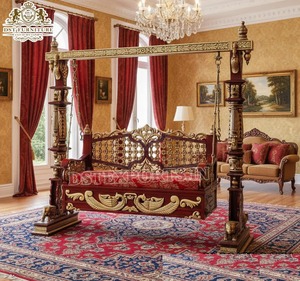 Antique Black Gold Finish <b>Swing</b> For Home Traditional Wood <b>Swing</b> With Black Gold Finish And Floral Carvings For Home Decoration - Product Image 4