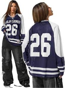 Vêtements ARC - Maillot en maille surdimensionné personnalisé à manches longues, streetwear, impression de numéro, fournisseur en gros OEM ODM - Product Image 4