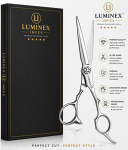 Ciseaux droits pour gauchers NYBL-55 de 5,5 pouces, JAPON, acier 440C, tranchants, dureté 58-59HRC, manche en acier inoxydable, ciseaux de barbier, cheveux, 28 - Product Image 1