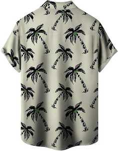 Camisa Hawaiana con Estampado de Palmeras para Hombre, Manga Corta, Casual, con Botones, para la Playa, Vacaciones de Verano, Ligera - Product Image 4