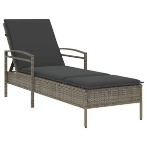 Chaise longue en polyrotin gris et acier thermolaqué : Confort et style inégalés - Product Image 2