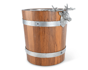 Cubo de Hielo de Madera de Lujo con Detalles de Cabeza de Ciervo en Aluminio, Enfriador de Vino y Champán Premium con Revestimiento de Acero Inoxidable Extraíble - Product Image 4