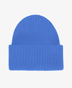 Custom Made Best Quality Unisex <b>Blue</b> Ribbed <b>Beanie</b> 100% Acrylic Cuffed Winter Hat Casual Style Adult Fit 56-58CM - Product Image 1