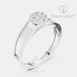 Bague de fiançailles en or blanc 14 carats avec diamant de laboratoire rond de 0,202 carats, certifiée IGI, bijoux fins pour femmes, cadeau - Product Image 2