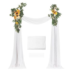 Kit di Fiori Artificiali Gialli per Arco Nuziale, Set da 3 Pezzi con 2 Composizioni Floreali e 1 Pacchetto di Drappeggi per Arco Nuziale - Product Image 1