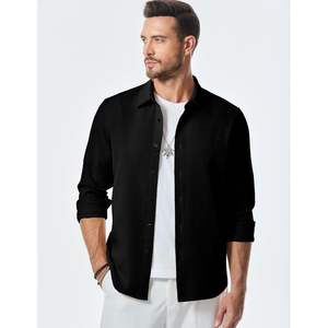 Camisa de Vestir Personalizada para Hombre, 100% Algodón, Estilo Waffle, con Botones, Manga Larga, Informal, para Trabajo, con Cuello Waffle Moderno - Product Image 6