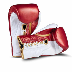 Guantes de Boxeo de Cuero Metálico Genuino de Piel de Vaca, Profesionales, Nuevos, de Primera Calidad, con Cordones - Product Image 4