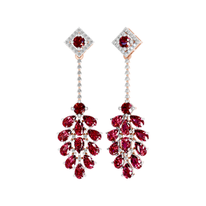 Pendientes de Oro Sólido de 14K/18K con Rubíes, Corte Pera, Gema Roja, Joyería Larga Colgante, Certificado IGI, Regalo para Mujer - Product Image 6