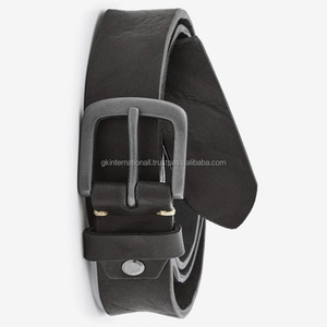 Cinturón casual de cuero teñido con tambor de cuero de vaca negro para hombres en todos los tamaños y colores personalizados con hebilla de un solo pin vintage elegante - Product Image 1