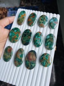 Lote al por mayor de cabujones de crisocola natural de grado AAA, hechos a mano, con propiedades curativas, piedras preciosas sueltas, gran oferta - Product Image 4