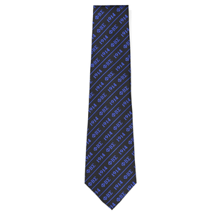 Corbata de Seda Negra Phi Beta Sigma con Letras Griegas 1914, Patrón Tejido, Corbata Formal para Hombre, Estilo Clásico - Product Image 1