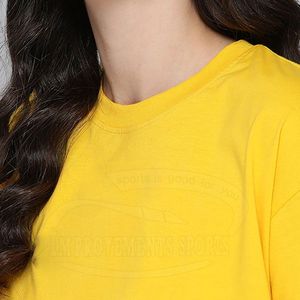 Camiseta Amarilla con Estampado Floral para Mujer, Camiseta Oversize Tie Dye de Manga Corta, Cuello Redondo, Corte Holgado, 100% Algodón Jersey Transpirable - Product Image 6