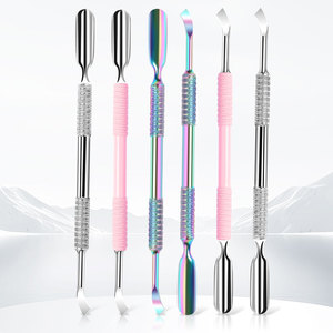 Empujadores de Cutículas de Acero Inoxidable de Alta Calidad, Duraderos, para Manicura y Pedicura, Colores Personalizables, Empujador de Uñas de Doble Uso - Product Image 1