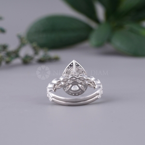 Luxury Design Pear Cut Bridal Diamond <b>Rings</b> Set Lab Created Diamond <b>Rings</b> with IGI Certified from <b>Indian</b> Supplier & Manufacture - Product Image 2
