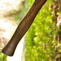 Hache à double tête en acier de Damas, robuste, faite à la main, en acier à motifs, avec une poignée en bois solide, pour le camping
