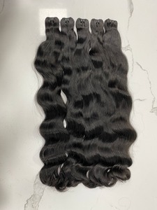 Extensiones de cabello humano vietnamita natural ondulado doble dibujado 100%, doble trama, cutícula alineada, cabello tejido para mujeres negras - Product Image 3